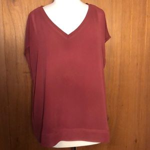 Torrid V-Neck Blouse in Rich Burgundy
